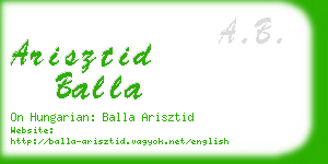 arisztid balla business card